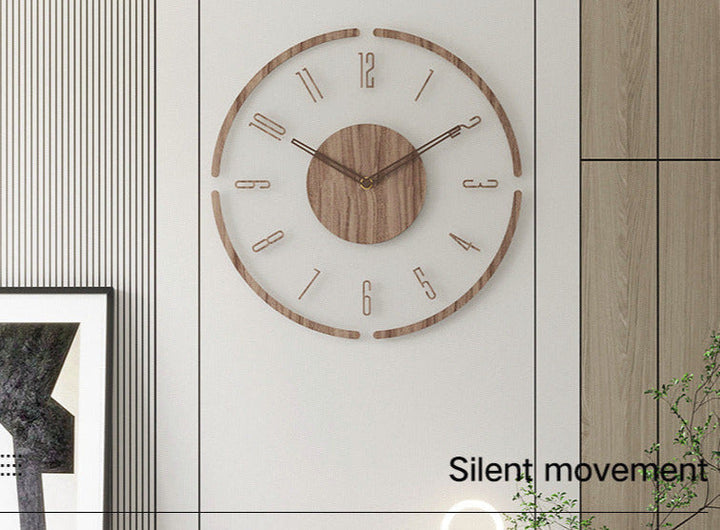 Wanduhr | Holz Stilvoll Natürlich Skandinavisch Massiv Geräuschlos-Luzern Mode