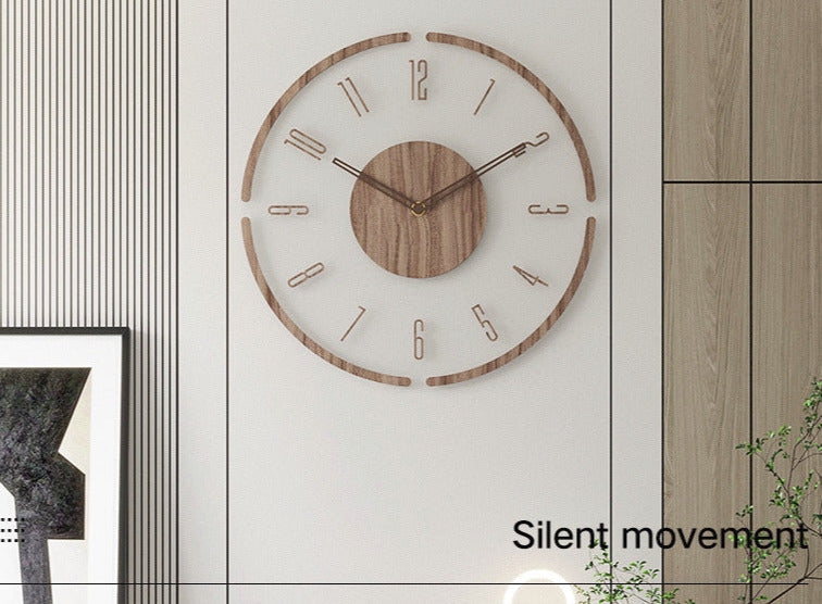 Wanduhr | Holz Stilvoll Natürlich Skandinavisch Massiv Geräuschlos-Luzern Mode