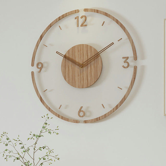 Wanduhr | Holz Stilvoll Natürlich Skandinavisch Massiv Geräuschlos-Design Nr. 1-Luzern Mode