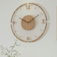 Wanduhr | Holz Stilvoll Natürlich Skandinavisch Massiv Geräuschlos-Design Nr. 1-Luzern Mode