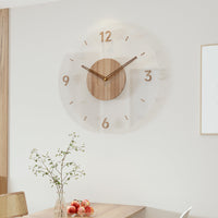 Wanduhr | Holz Stilvoll Natürlich Skandinavisch Massiv Geräuschlos-Design Nr. 2-Luzern Mode