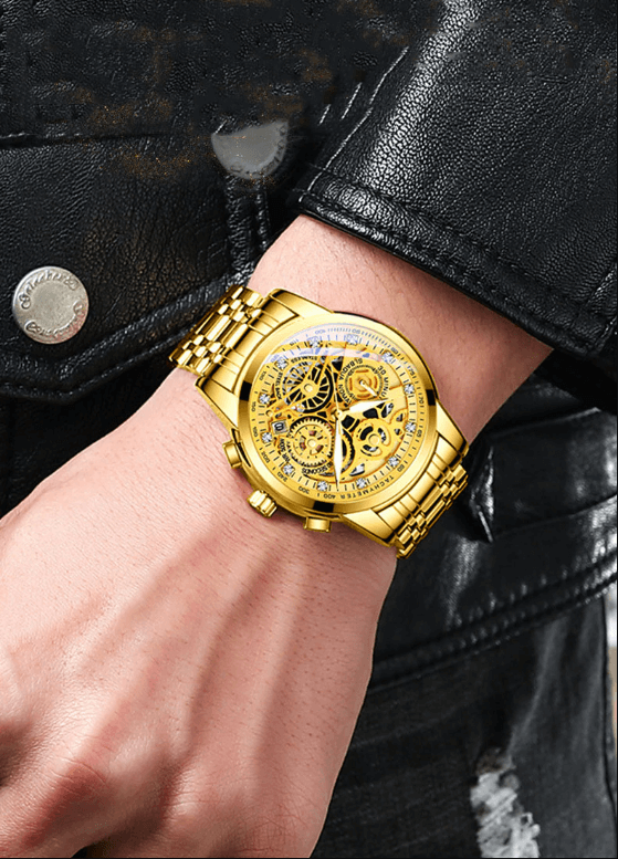 Luxus Herren Automatikuhr mit Skelettzifferblatt Design-Luzern Mode