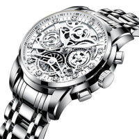 Luxus Herren Automatikuhr mit Skelettzifferblatt Design-Zilver-Luzern Mode