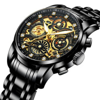 Luxus Herren Automatikuhr mit Skelettzifferblatt Design-Zwart-Luzern Mode