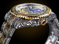 Mechanisches Herrenarmbanduhr | Automatisches Uhrwerk | Skelettrahmen | Rund-Luzern Mode