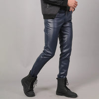 Herren Kunstlederhose Slim Fit - Modische Designerhose-Luzern Mode
