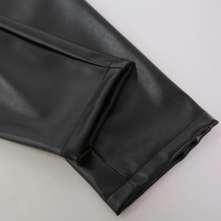 Herren Kunstlederhose Slim Fit - Modische Designerhose-Luzern Mode