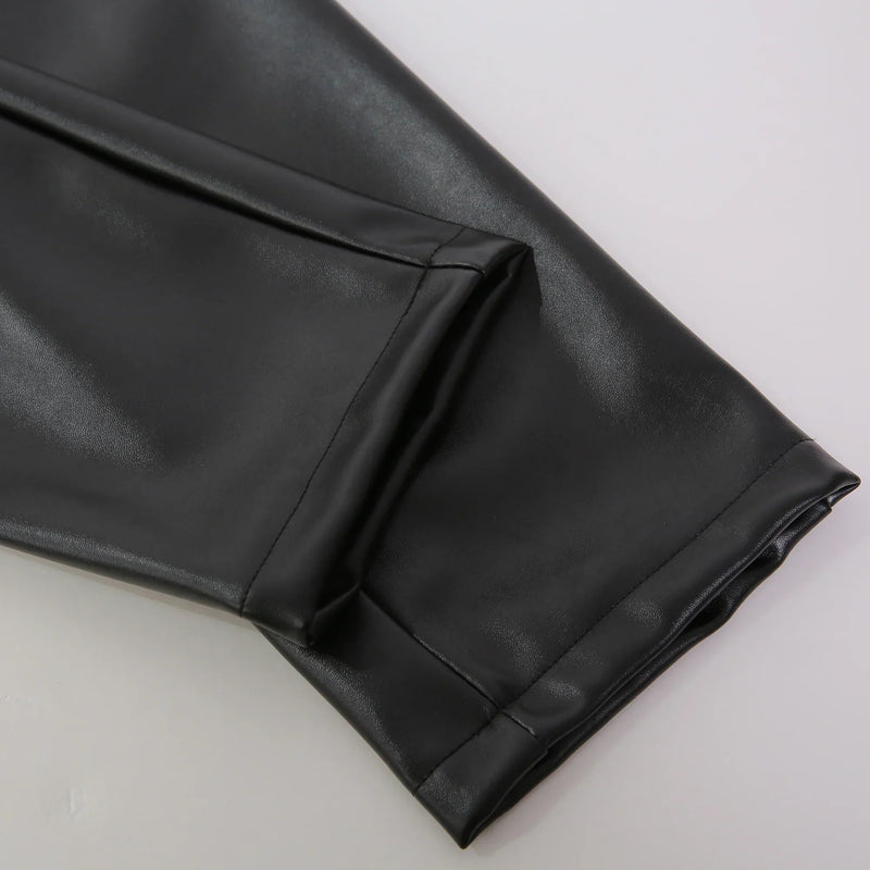 Herren Kunstlederhose Slim Fit - Modische Designerhose-Luzern Mode