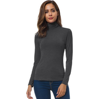 Damen Rollkragenpullover Langarm - Eleganter Winterlook-Dunkelgrau-S-Luzern Mode