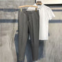 Formelle Herrenhose | Slim Fit | Einfarbig | Reißverschluss | Knopf | Stretch-Dunkelgrau-28-Luzern Mode