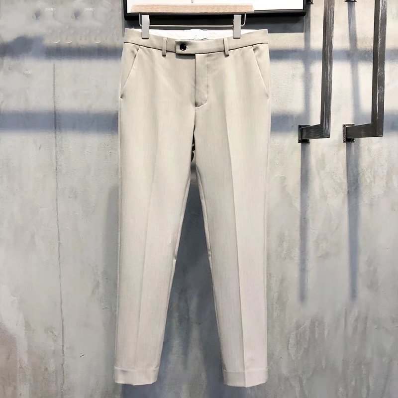 Formelle Herrenhose | Slim Fit | Einfarbig | Reißverschluss | Knopf | Stretch-Khaki-28-Luzern Mode
