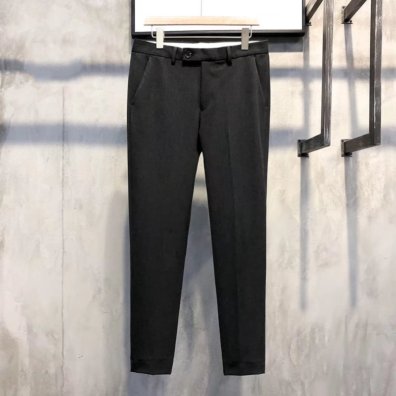 Formelle Herrenhose | Slim Fit | Einfarbig | Reißverschluss | Knopf | Stretch-Luzern Mode