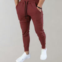 Herren Jogginghose Slim Fit Sporthose mit Taschen-Rot-M-Luzern Mode
