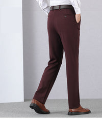 Herren Business Anzughose Slim Fit mit Gürtel und Tasche-Schwarz-29-Luzern Mode
