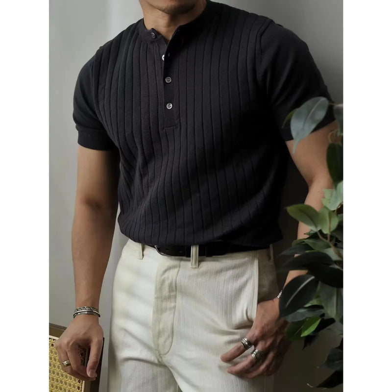 Herren Poloshirt | Reißverschluss | Kurzarm | Slim Fit | Baumwolle-Luzern Mode