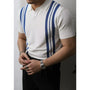 Herren Poloshirt | Reißverschluss | Kurzarm | Slim Fit | Baumwolle-Weiß Gestreift-S-Luzern Mode