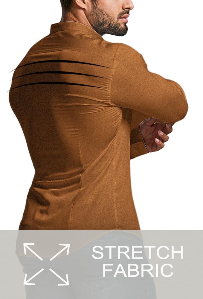 Muskel Fit Herrenhemd - Slim Fit Businesshemd Langarm-Luzern Mode
