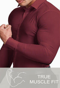 Muskel Fit Herrenhemd - Slim Fit Businesshemd Langarm-Luzern Mode
