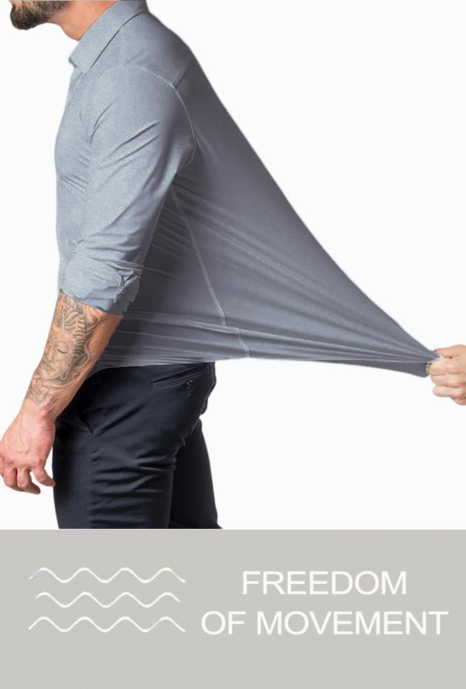 Muskel Fit Herrenhemd - Slim Fit Businesshemd Langarm-Luzern Mode