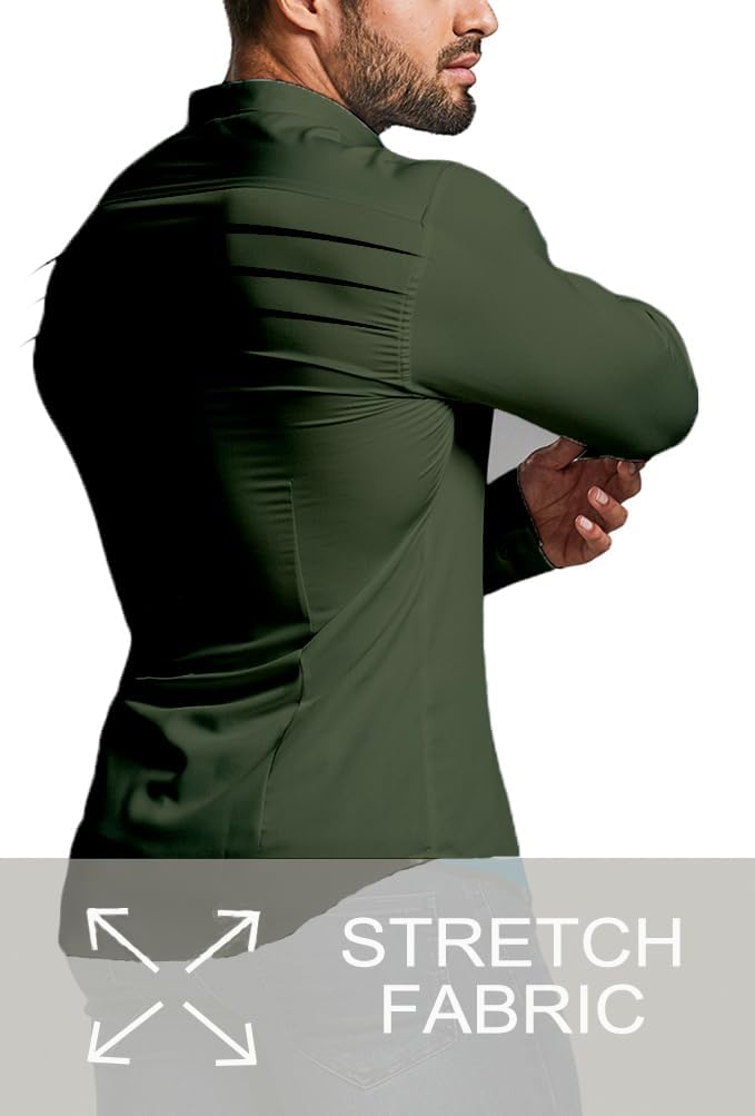 Muskel Fit Herrenhemd - Slim Fit Businesshemd Langarm-Luzern Mode