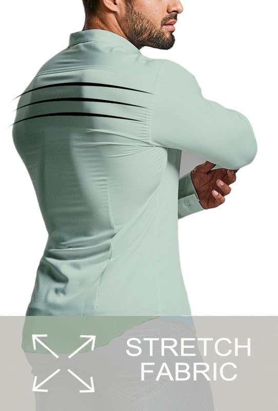 Muskel Fit Herrenhemd - Slim Fit Businesshemd Langarm-Luzern Mode