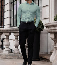 Muskel Fit Herrenhemd - Slim Fit Businesshemd Langarm-Luzern Mode