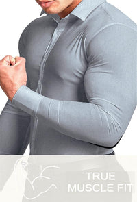 Muskel Fit Herrenhemd - Slim Fit Businesshemd Langarm-Luzern Mode