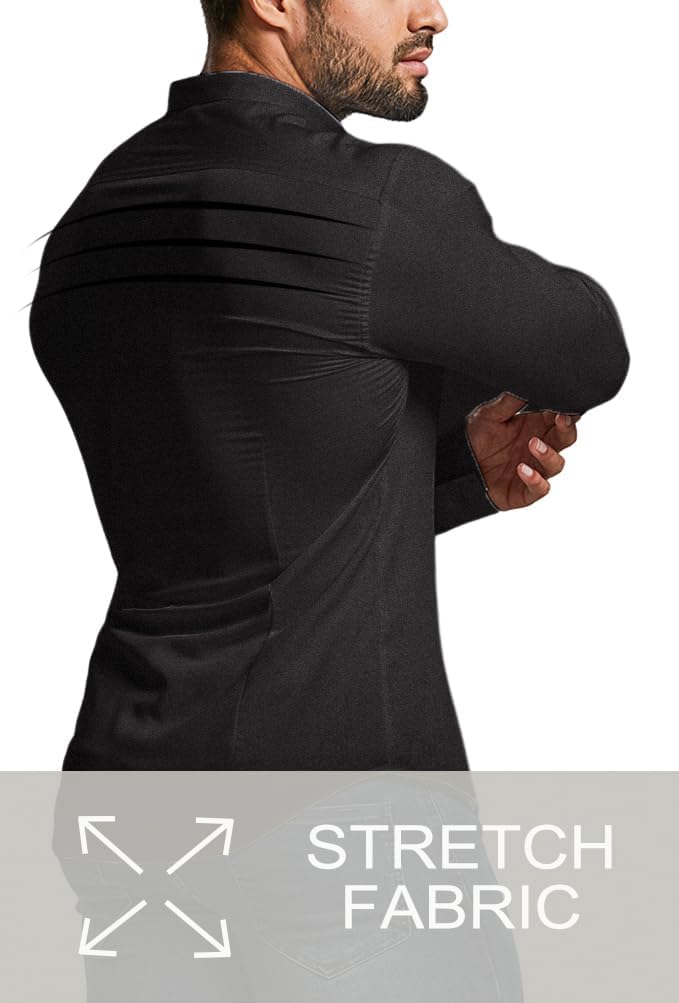 Muskel Fit Herrenhemd - Slim Fit Businesshemd Langarm-Luzern Mode