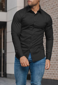 Muskel Fit Herrenhemd - Slim Fit Businesshemd Langarm-Luzern Mode