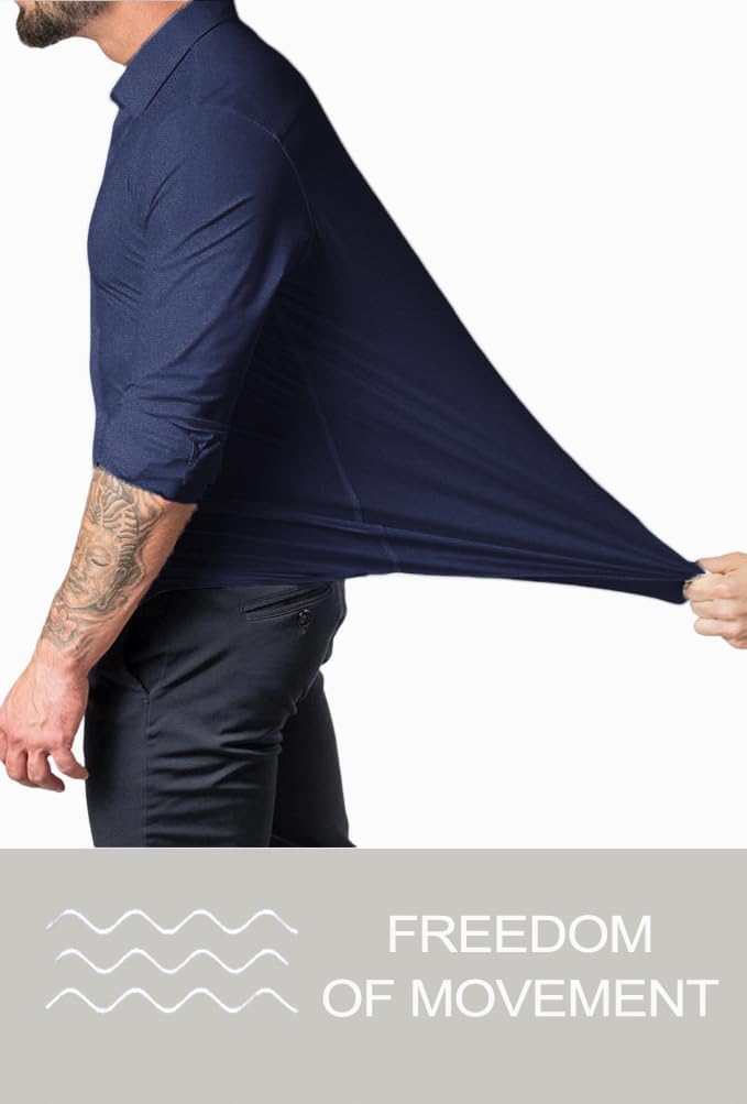 Muskel Fit Herrenhemd - Slim Fit Businesshemd Langarm-Luzern Mode