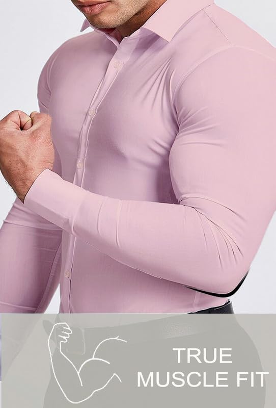 Muskel Fit Herrenhemd - Slim Fit Businesshemd Langarm-Luzern Mode