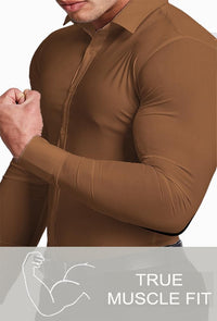 Muskel Fit Herrenhemd - Slim Fit Businesshemd Langarm-Luzern Mode