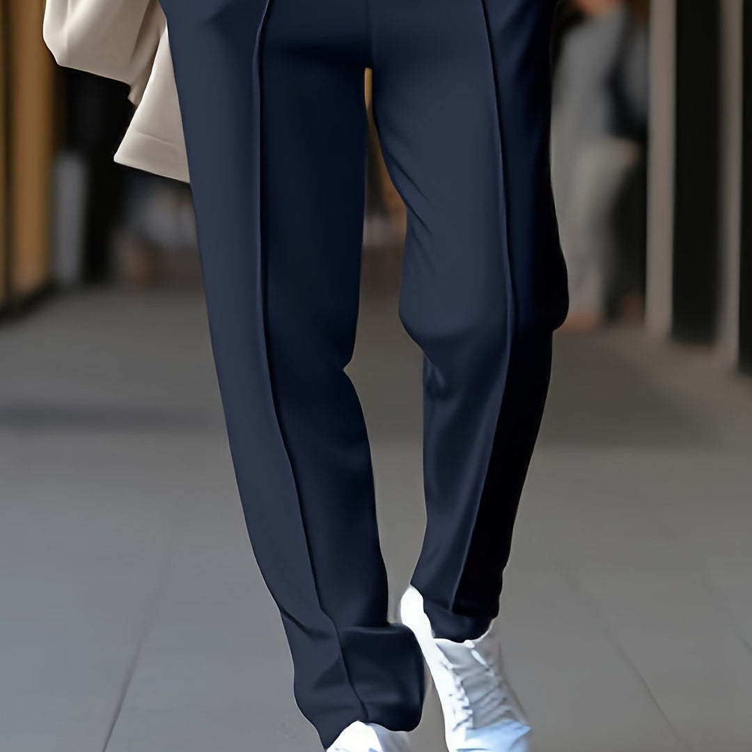 Herren Anzughose Slim Fit - Elegante Businessmode-M-Marineblau-Luzern Mode