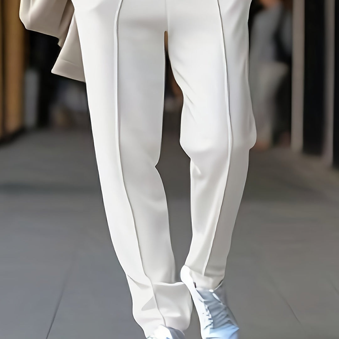 Herren Anzughose Slim Fit - Elegante Businessmode-M-Weiß-Luzern Mode