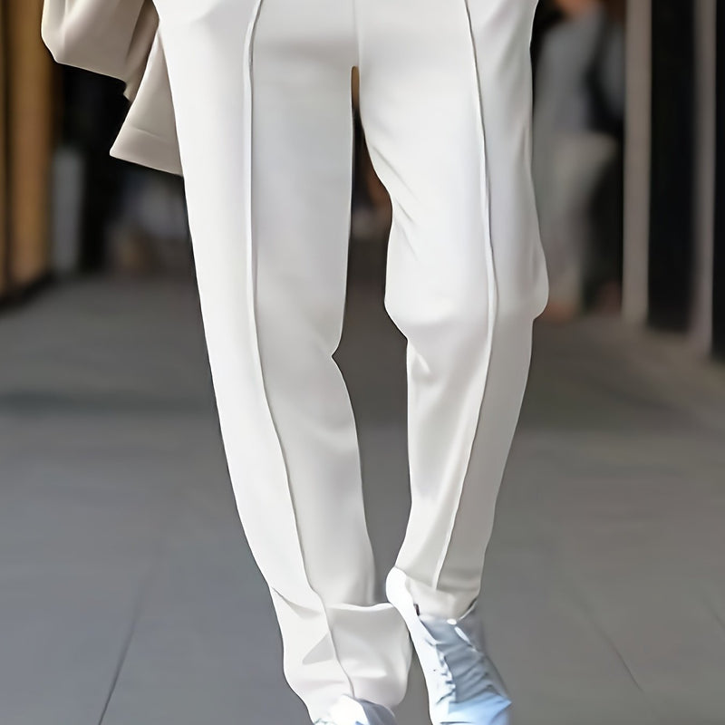 Herren Anzughose Slim Fit - Elegante Businessmode-M-Weiß-Luzern Mode
