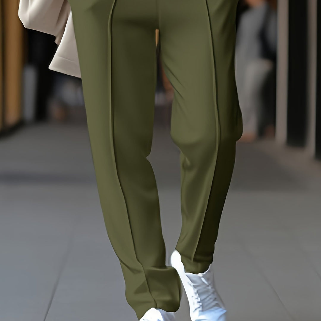 Herren Anzughose Slim Fit - Elegante Businessmode-S-Olivgrün-Luzern Mode