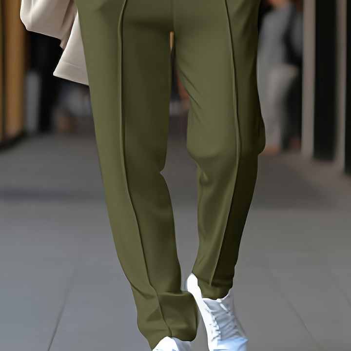 Herren Anzughose Slim Fit - Elegante Businessmode-S-Olivgrün-Luzern Mode
