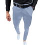 Herren Chinohose Slim Fit mit Gürtel - Bequem & Stilvoll-Blau-S-Luzern Mode