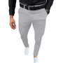 Herren Chinohose Slim Fit mit Gürtel - Bequem & Stilvoll-Hellgrau-S-Luzern Mode