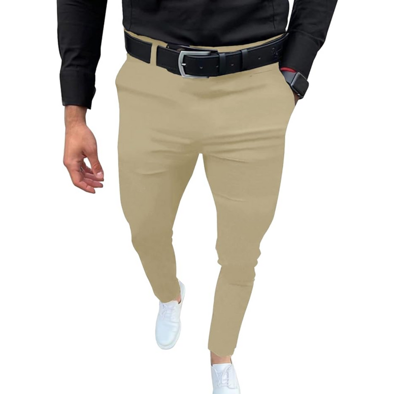 Herren Chinohose Slim Fit mit Gürtel - Bequem & Stilvoll-Khaki-S-Luzern Mode