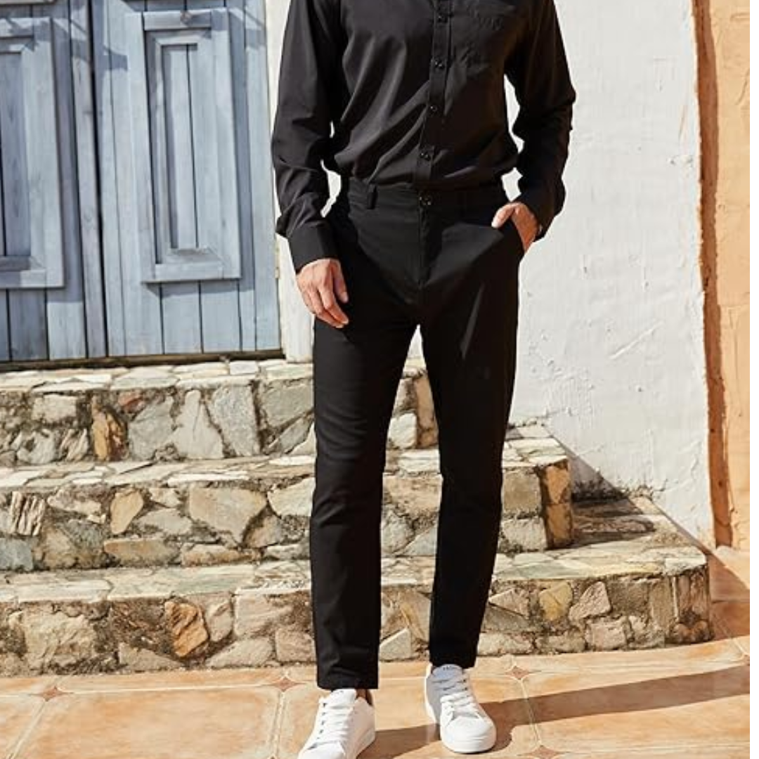Herren Chinohose Slim Fit mit Gürtel - Bequem & Stilvoll-Luzern Mode