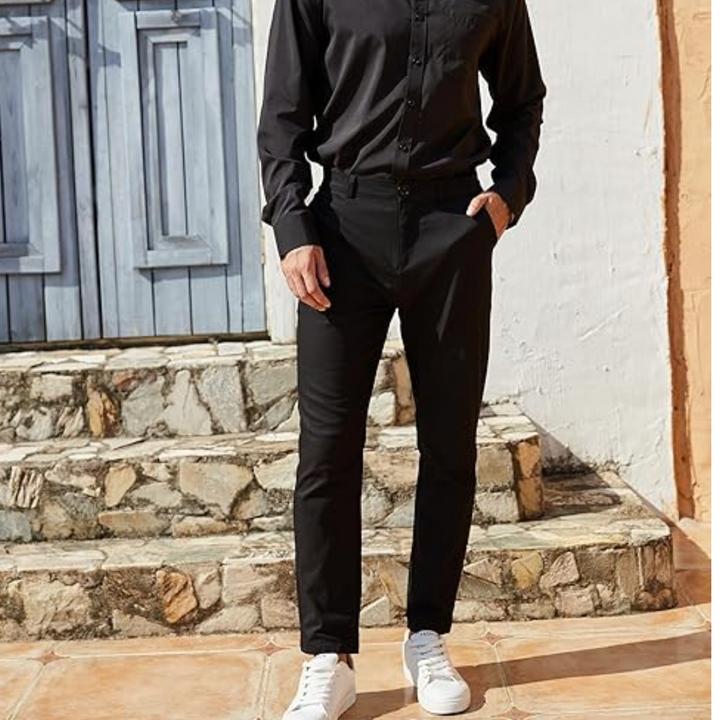 Herren Chinohose Slim Fit mit Gürtel - Bequem & Stilvoll-Luzern Mode