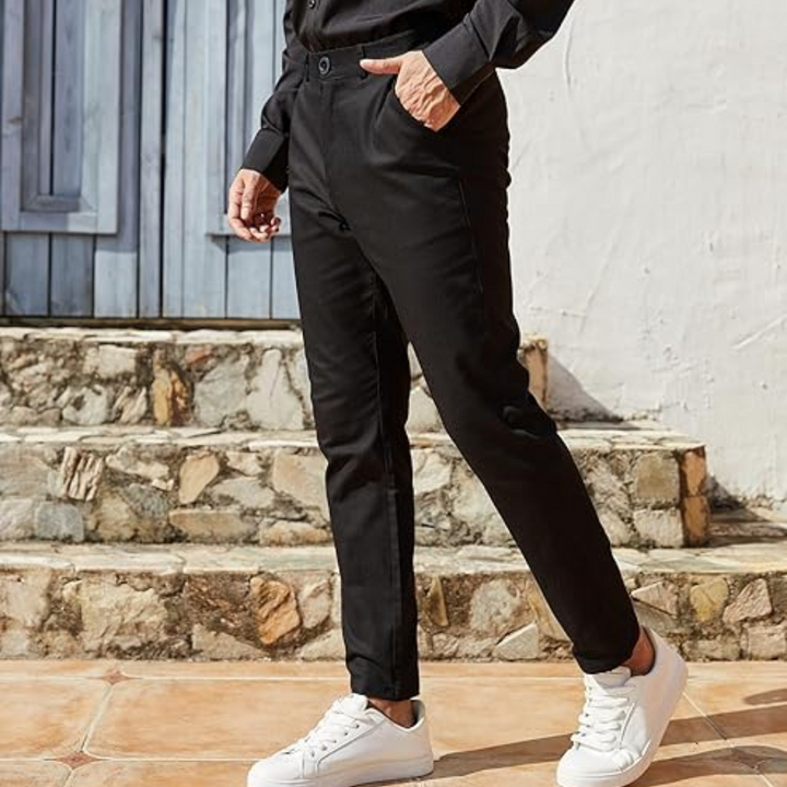 Herren Chinohose Slim Fit mit Gürtel - Bequem & Stilvoll-Luzern Mode