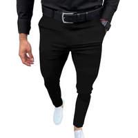 Herren Chinohose Slim Fit mit Gürtel - Bequem & Stilvoll-Schwarz-S-Luzern Mode