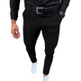 Herren Chinohose Slim Fit mit Gürtel - Bequem & Stilvoll-Schwarz-S-Luzern Mode
