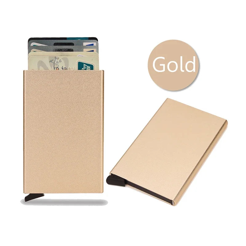 Kartenhalter | Geldbörse RFID Anti-Diebstahl Nachhaltig Sicher Kompakt-Stil2 Gold-Luzern Mode