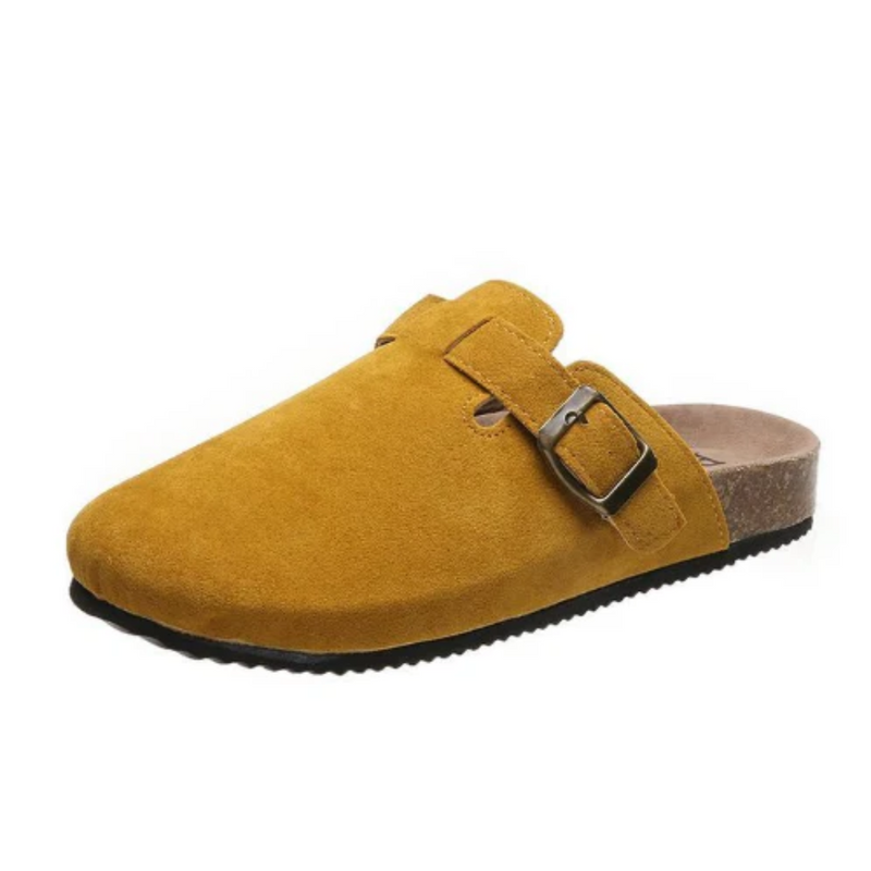 Damen Hausschuhe mit Schnalle - Bequeme Pantoffeln kaufen-Gelb-35-Luzern Mode