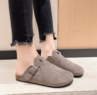 Damen Hausschuhe mit Schnalle - Bequeme Pantoffeln kaufen-Grau-35-Luzern Mode