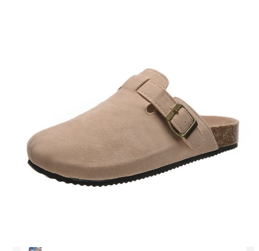 Damen Hausschuhe mit Schnalle - Bequeme Pantoffeln kaufen-Khaki-35-Luzern Mode