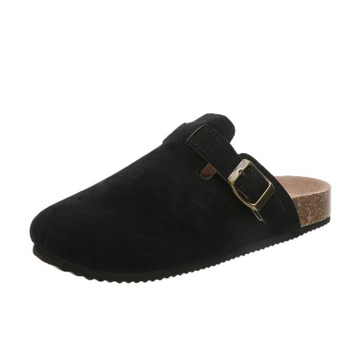 Damen Hausschuhe mit Schnalle - Bequeme Pantoffeln kaufen-Schwarz-35-Luzern Mode